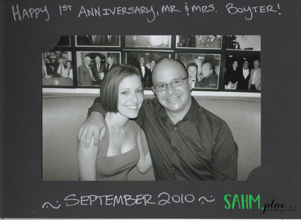 Ivy with her husband 1 year anniversary photo at Morton's | sahmplus.com