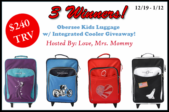 Obersee Kids Luggage Giveaway