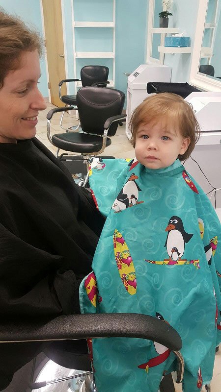 Before my son's first haircut - he had long hair and was often mistaken for a girl