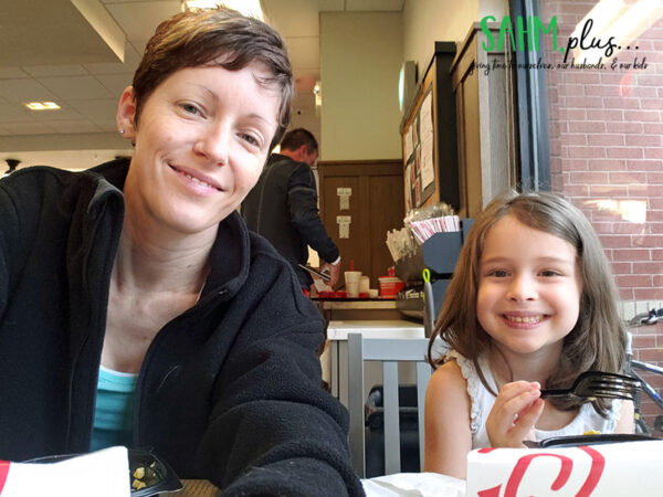 Breakfast at ChickFilA on a failed mommy daughter date | sahmplus.com