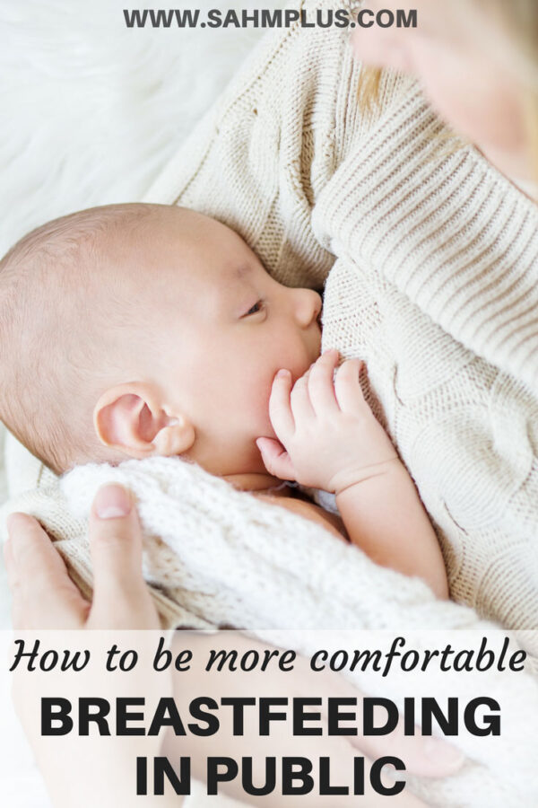 Learn how to feel comfortable breastfeeding in public. Tips to overcome uneasy feelings about breastfeeding your baby publicly | www.sahmplus.com