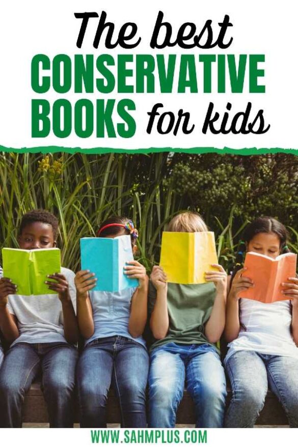 Diverse group of kids reading - see our list of conservative children's books