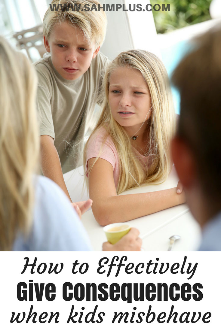 parents disciplining kids - pin for Consequence jar best practices for dealing with misbehavior. How to effectively and easily discipline your kids without yelling or spanking | www.sahmplus.com