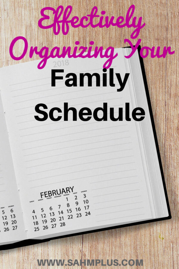 Planner on wooden background. How to effectively organize your family schedule and keep everyone up to date | www.sahmplus.com