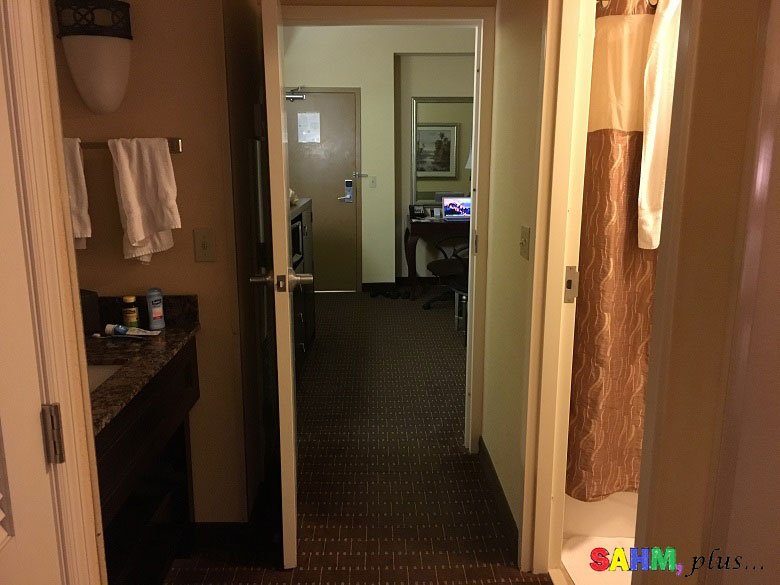 Hall view from the bedroom of a 1 bedroom suite at the Caribe Royale for MommyCon Orlando 2017 | www.sahmplus.com