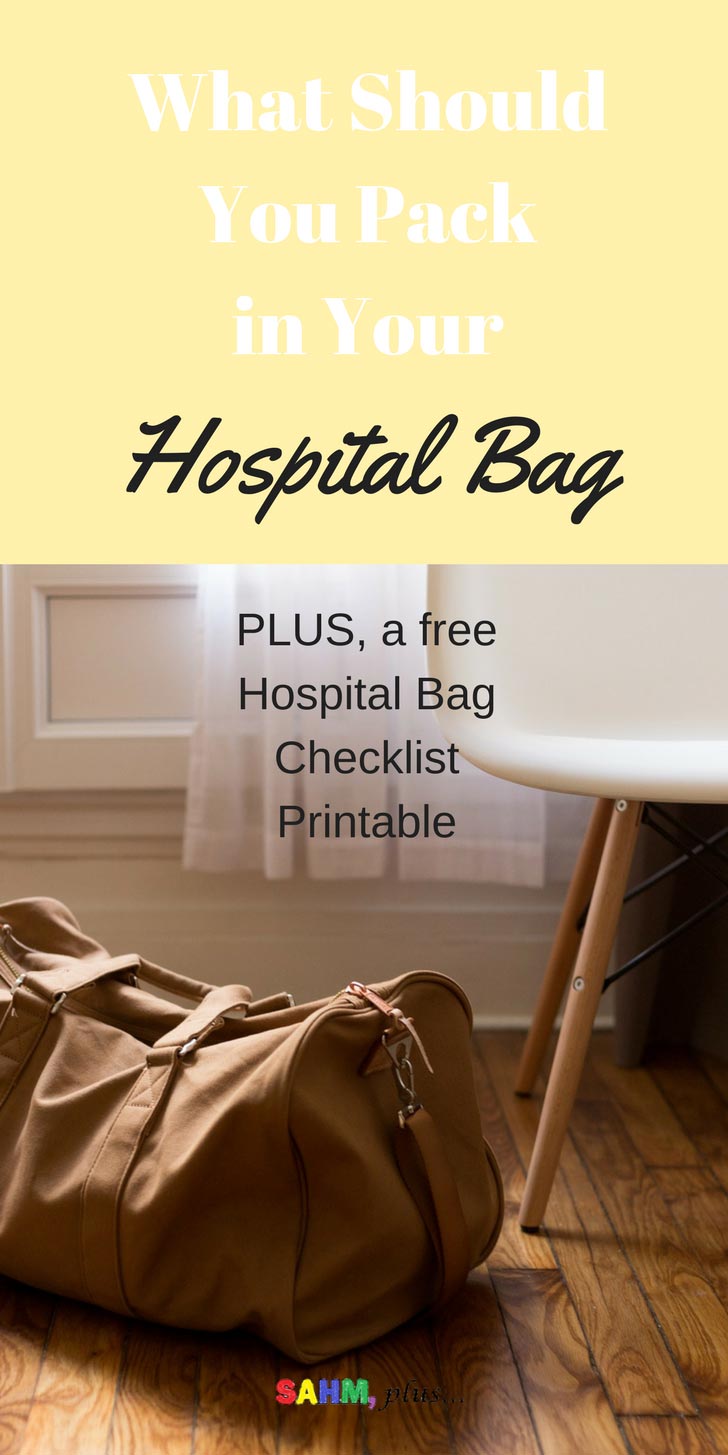 Getting ready to have a baby? What should you pack in your hospital bag? Check out what was in my hospital bag and get your free printable hospital bag checklist via www.sahmplus.com