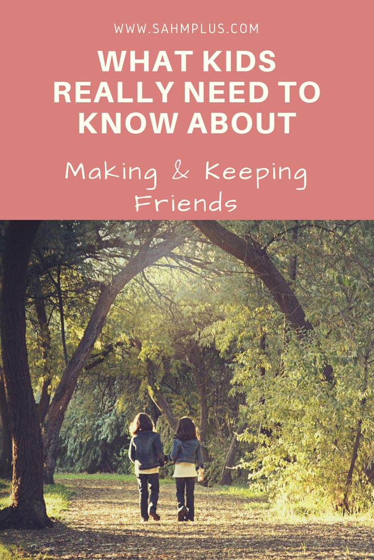 This easy to read book helps teach kids how to make and keep friends. What do kids need to know about making friends and building healthy friendships? The answers are here and easy for kids of many ages to grasp. Clearly written for all children, but includes ways shy or awkward children can make friends too. www.sahmplus.com