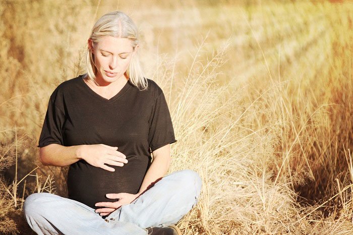 Mindful mama-to-be practicing mindfulness