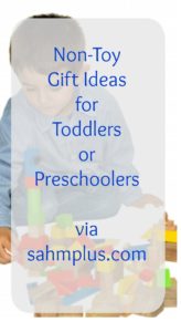 non toy gift ideas for toddlers or preschoolers