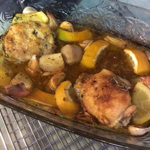 Roasted chicken thighs from The Paleo Chef by Pete Evans | www.sahmplus.com