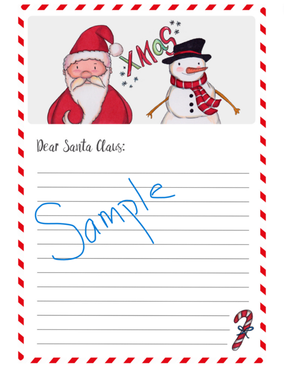 Kids letter to santa V1 printable US letter