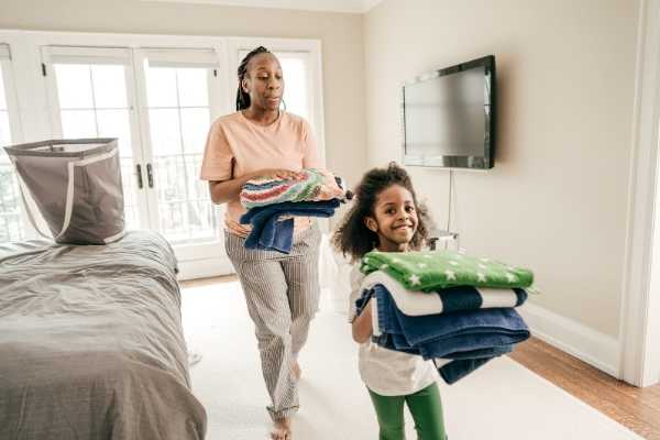 Give kids a sense of belonging and responsibility, while spending quality time together doing family chores