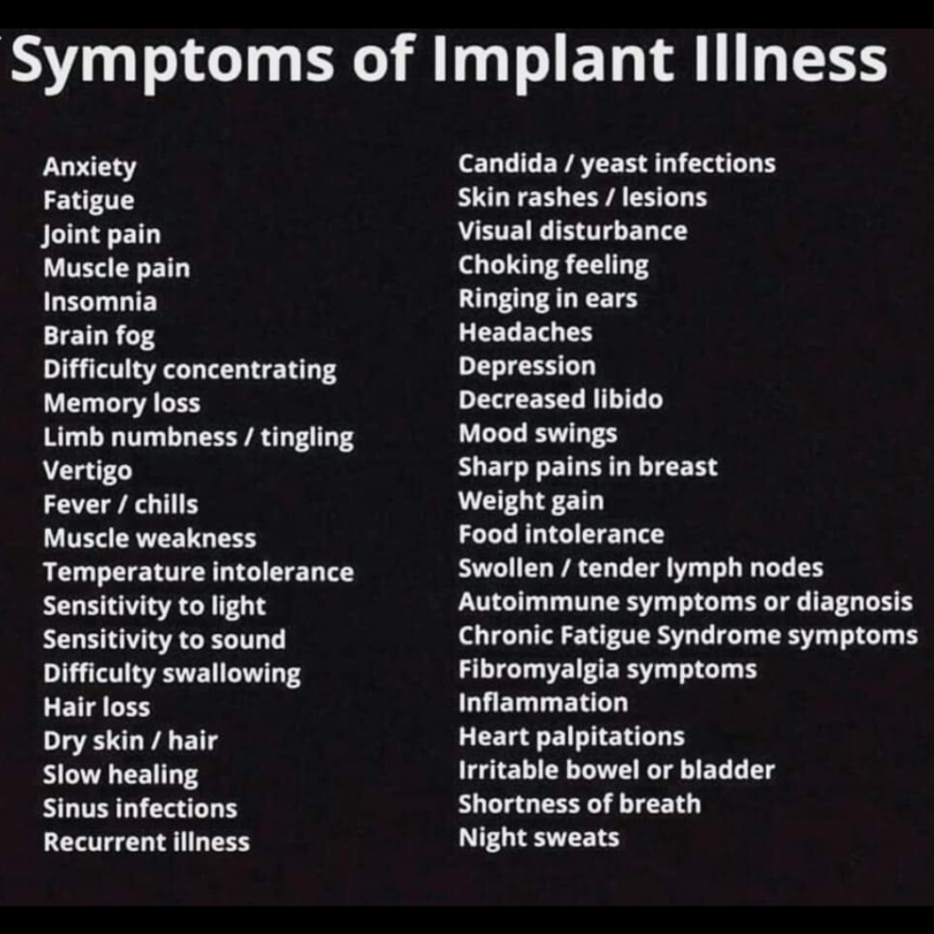 possible symptoms of breast implant illness