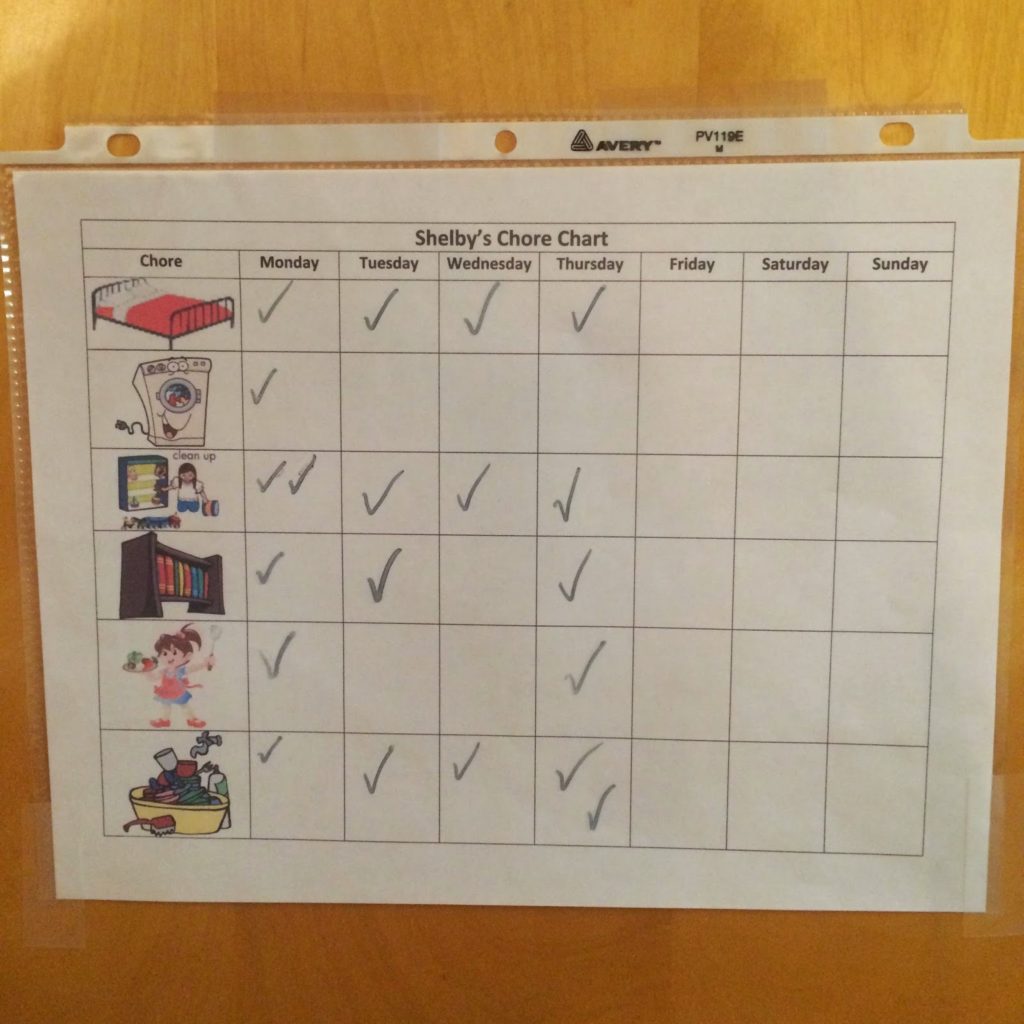 Our DIY dry erase chore chart for toddlers; a toddler chore chart printable with pictures