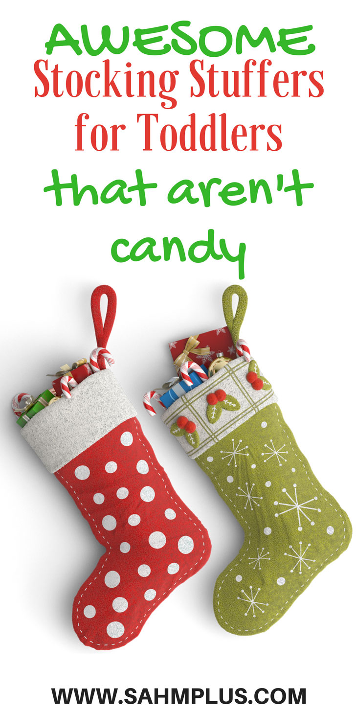 You'll love these stocking stuffers for toddlers that aren't candy. Having trouble with toddler stocking stuffers? Try out these fabulous toddler gifts to stuff into their Christmas stockings | www.sahmplus.com